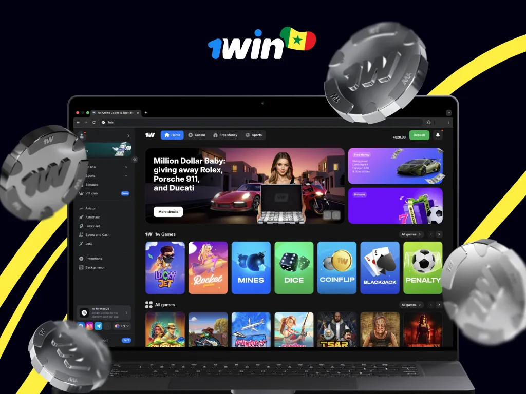 Jouer à 1win Lucky Jet au Sénégal | Télécharger l'APK | Bonus 500%